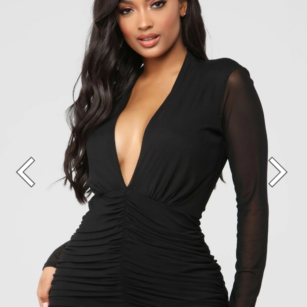 FASHION NOVA Mesh long sleeve romper